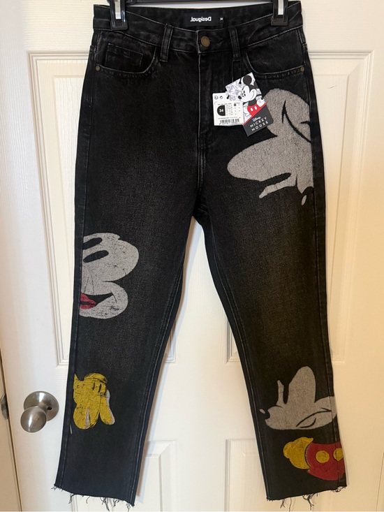 Desigual Denim - Desigual Black High-Rise Jeans with Mickey Graphic VINTAGE